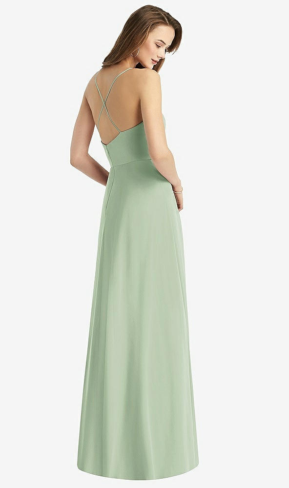 【STYLE: TH015】Cowl Neck Criss Cross Back Maxi Dress【COLOR: Celadon】