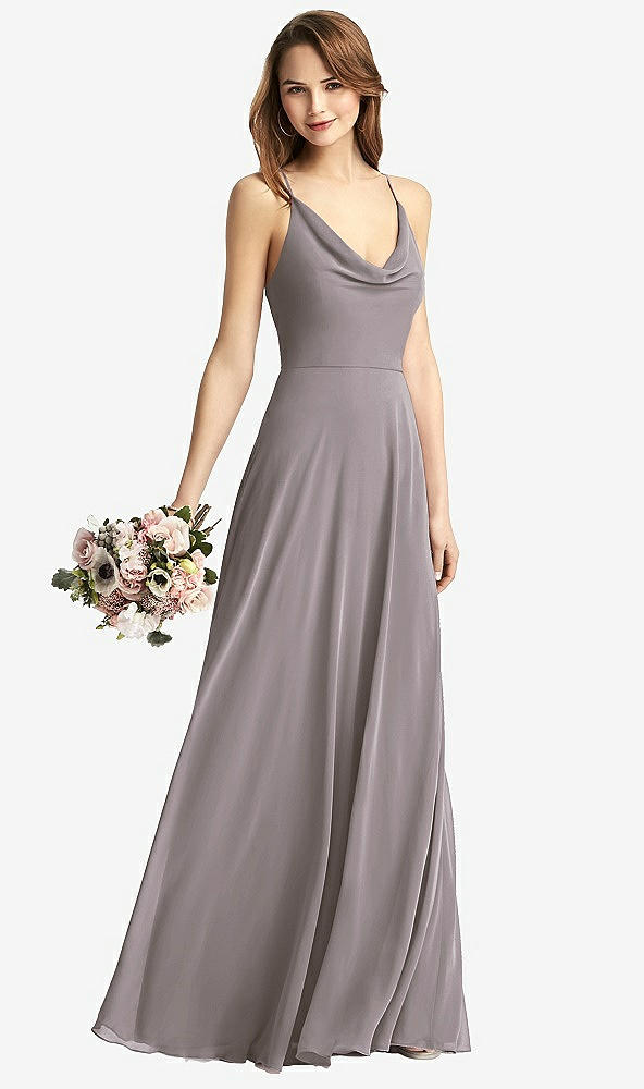【STYLE: TH015】Cowl Neck Criss Cross Back Maxi Dress【COLOR: Cashmere Gray】