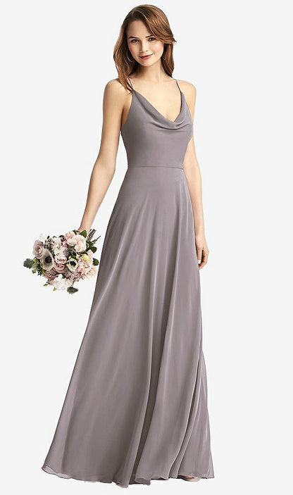 【STYLE: TH015】Cowl Neck Criss Cross Back Maxi Dress【COLOR: Cashmere Gray】