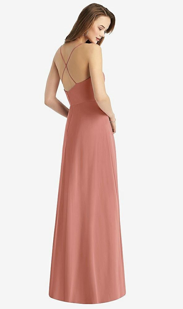 【STYLE: TH015】Cowl Neck Criss Cross Back Maxi Dress【COLOR: Desert Rose】