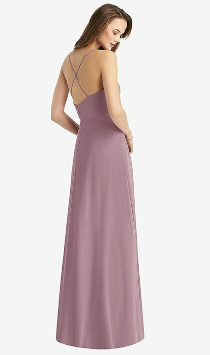 【NEW】【STYLE: TH015】カウル 首 クリス クロス 背中 マキシ ドレス【COLOR: Dusty Rose】【SIZE: 00-30W】