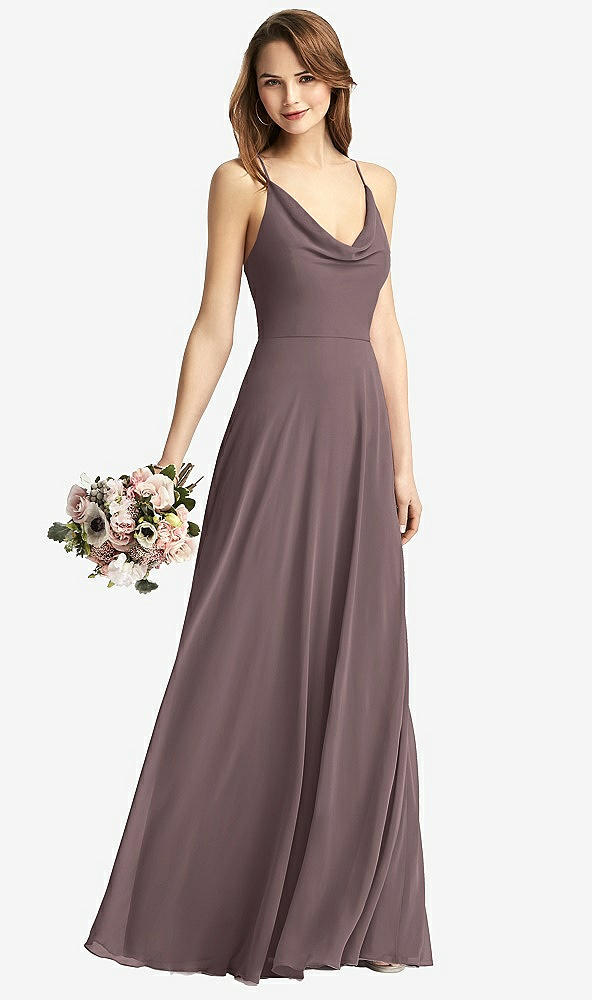 【STYLE: TH015】Cowl Neck Criss Cross Back Maxi Dress【COLOR: French Truffle】