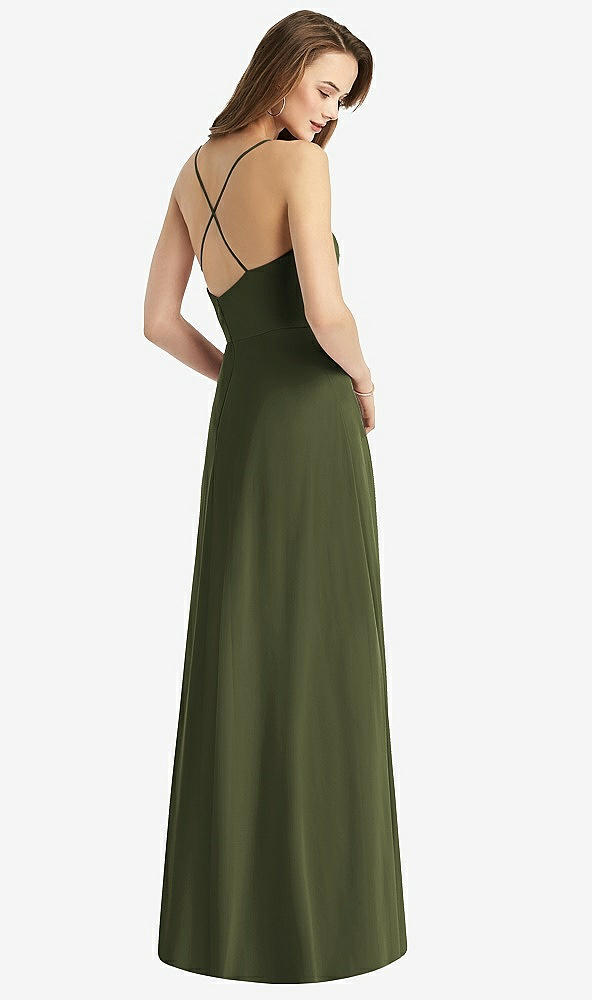 【STYLE: TH015】Cowl Neck Criss Cross Back Maxi Dress【COLOR: Olive Green】