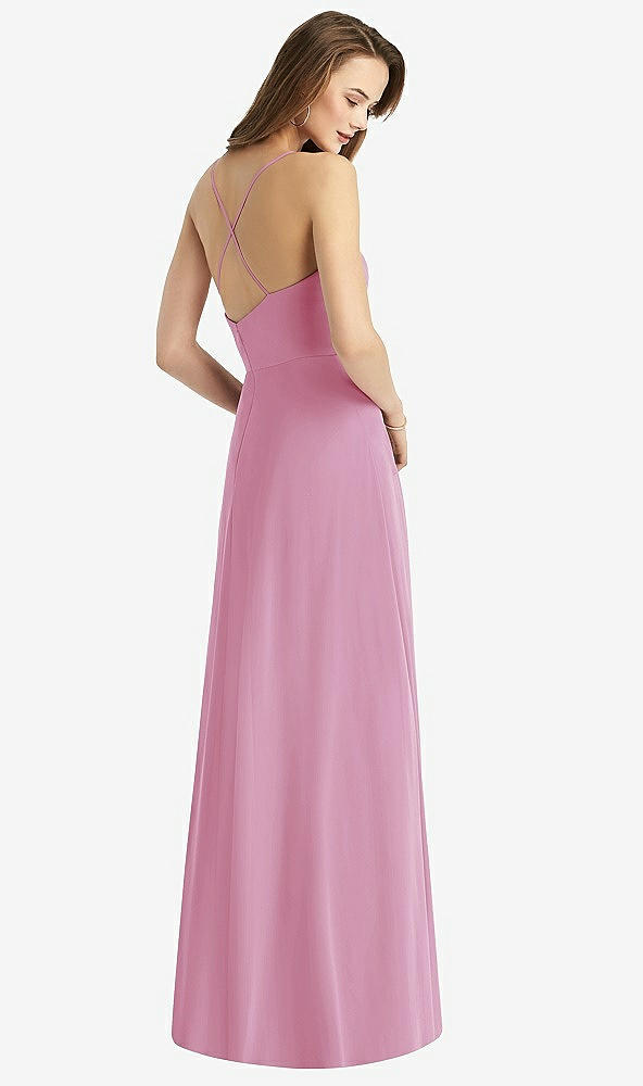【STYLE: TH015】Cowl Neck Criss Cross Back Maxi Dress【COLOR: Powder Pink】