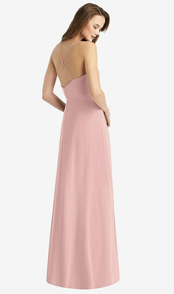 【STYLE: TH015】Cowl Neck Criss Cross Back Maxi Dress【COLOR: Rose - PANTONE Rose Quartz】