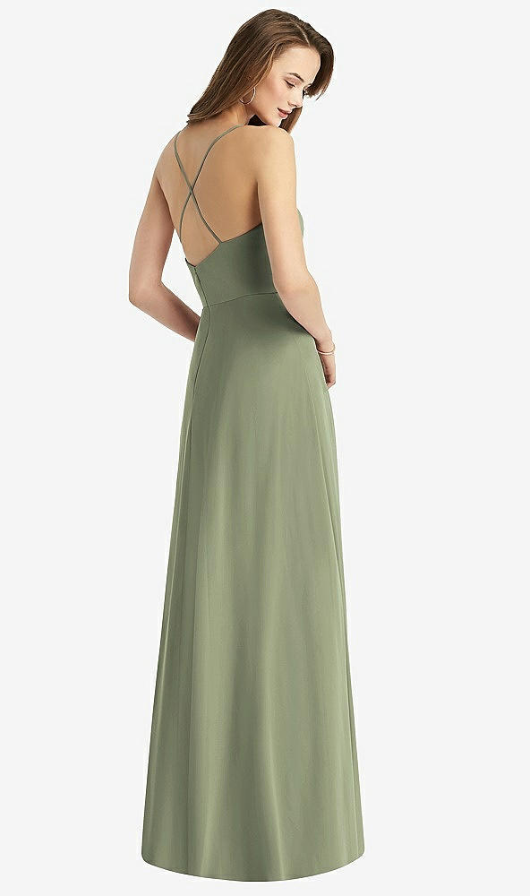 【STYLE: TH015】Cowl Neck Criss Cross Back Maxi Dress【COLOR: Sage】