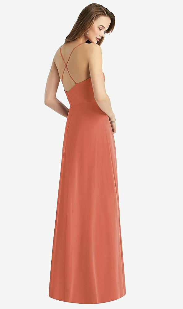 【STYLE: TH015】Cowl Neck Criss Cross Back Maxi Dress【COLOR: Terracotta Copper】