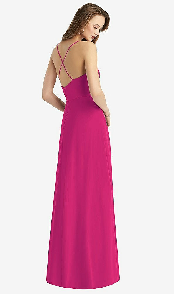 【STYLE: TH015】Cowl Neck Criss Cross Back Maxi Dress【COLOR: Think Pink】