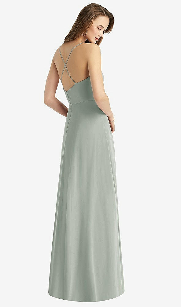 【STYLE: TH015】Cowl Neck Criss Cross Back Maxi Dress【COLOR: Willow Green】