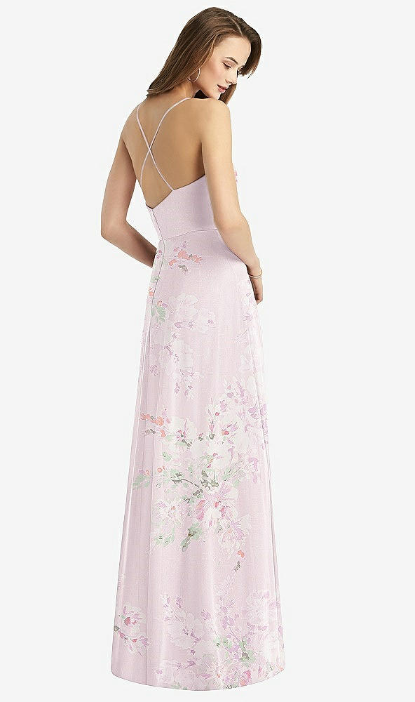 【STYLE: TH015】Cowl Neck Criss Cross Back Maxi Dress【COLOR: Watercolor Print】