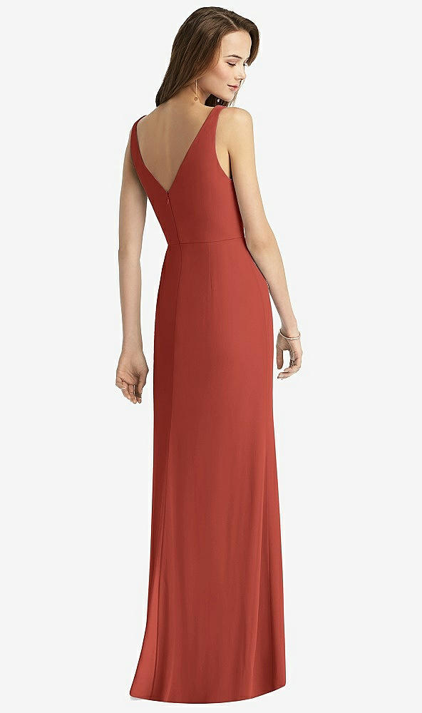 【STYLE: TH016】Sleeveless V-Back Long Trumpet Gown【COLOR: Amber Sunset】