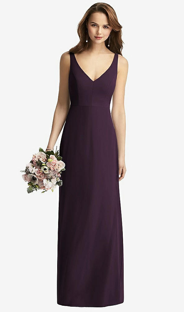 【NEW】【STYLE: TH016】ノースリーブ Vバック 長い トランペット ガウン【COLOR: Aubergine】【SIZE: 00-30W】
