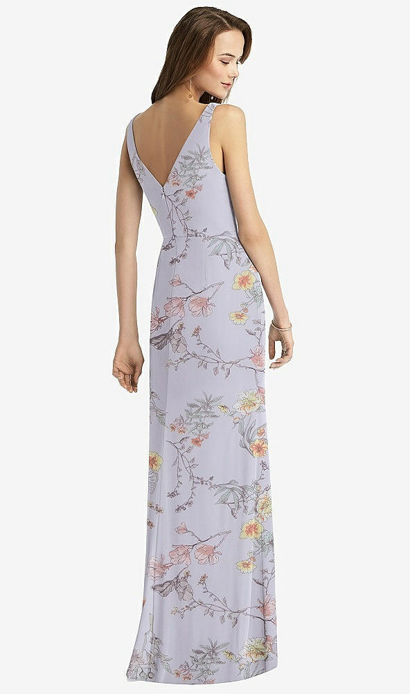 【STYLE: TH016】Sleeveless V-Back Long Trumpet Gown【COLOR: Butterfly Botanica Silver Dove】