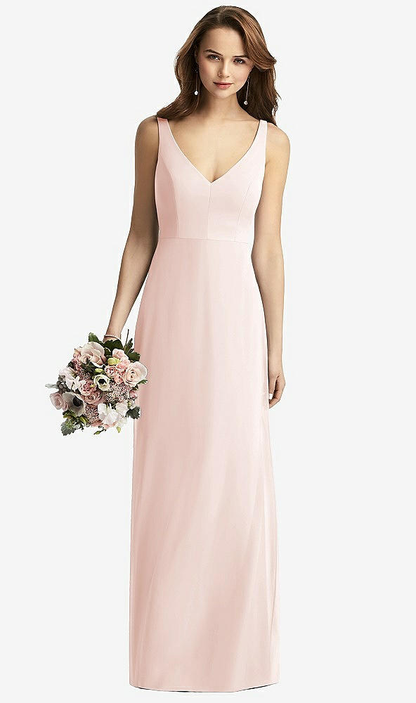 【NEW】【STYLE: TH016】ノースリーブ Vバック 長い トランペット ガウン【COLOR: Blush】【SIZE: 00-30W】
