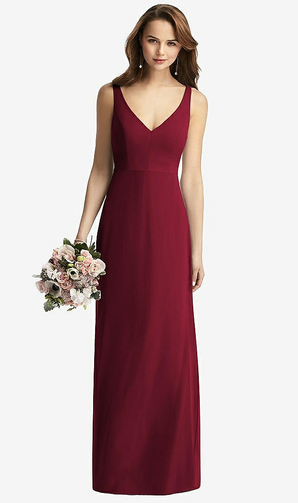 【STYLE: TH016】Sleeveless V-Back Long Trumpet Gown【COLOR: Burgundy】