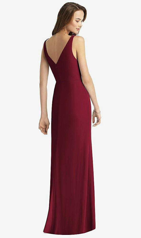 【STYLE: TH016】Sleeveless V-Back Long Trumpet Gown【COLOR: Burgundy】