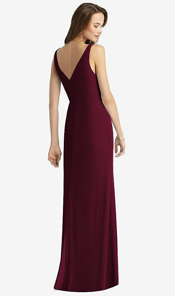 【STYLE: TH016】Sleeveless V-Back Long Trumpet Gown【COLOR: Cabernet】