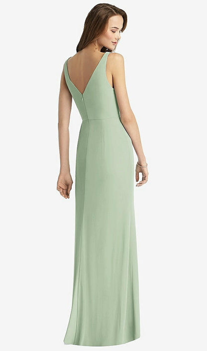 【STYLE: TH016】Sleeveless V-Back Long Trumpet Gown【COLOR: Celadon】