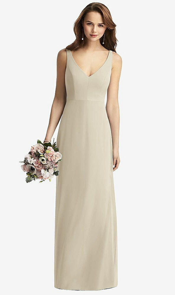 【NEW】【STYLE: TH016】ノースリーブ Vバック 長い トランペット ガウン【COLOR: Champagne】【SIZE: 00-30W】