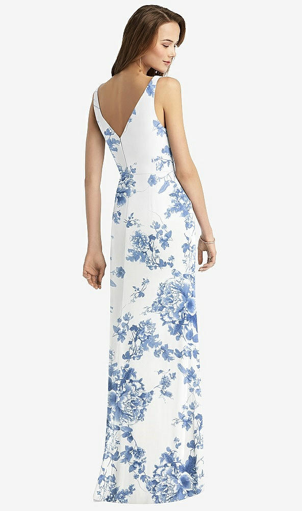 【STYLE: TH016】Sleeveless V-Back Long Trumpet Gown【COLOR: Cottage Rose Dusk Blue】