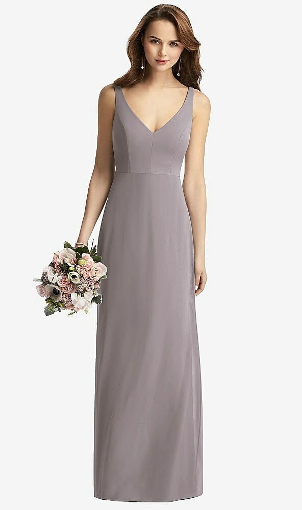 【NEW】【STYLE: TH016】ノースリーブ Vバック 長い トランペット ガウン【COLOR: Cashmere Gray】【SIZE: 00-30W】