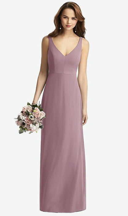 【NEW】【STYLE: TH016】ノースリーブ Vバック 長い トランペット ガウン【COLOR: Dusty Rose】【SIZE: 00-30W】