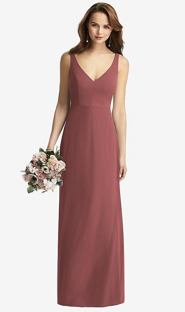 【NEW】【STYLE: TH016】ノースリーブ Vバック 長い トランペット ガウン【COLOR: English Rose】【SIZE: 00-30W】