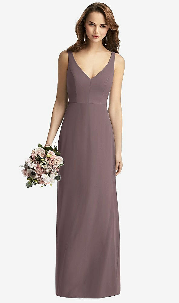 【STYLE: TH016】Sleeveless V-Back Long Trumpet Gown【COLOR: French Truffle】