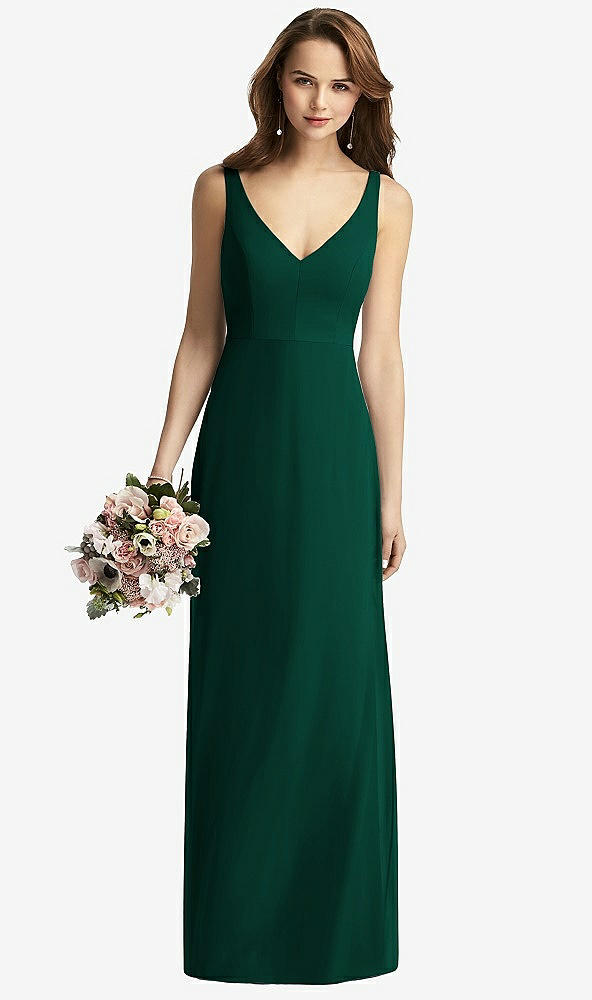 【STYLE: TH016】Sleeveless V-Back Long Trumpet Gown【COLOR: Hunter Green】