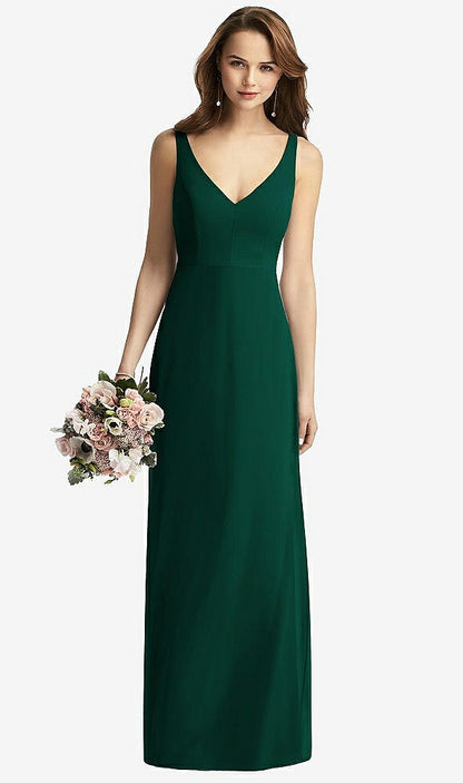 【STYLE: TH016】Sleeveless V-Back Long Trumpet Gown【COLOR: Hunter Green】