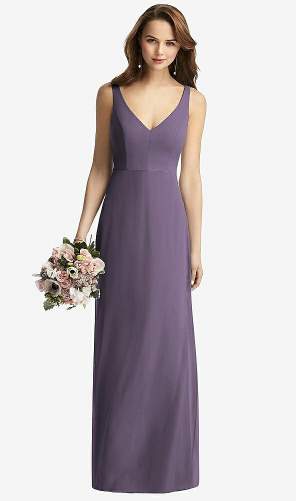 【NEW】【STYLE: TH016】ノースリーブ Vバック 長い トランペット ガウン【COLOR: Lavender】【SIZE: 00-30W】