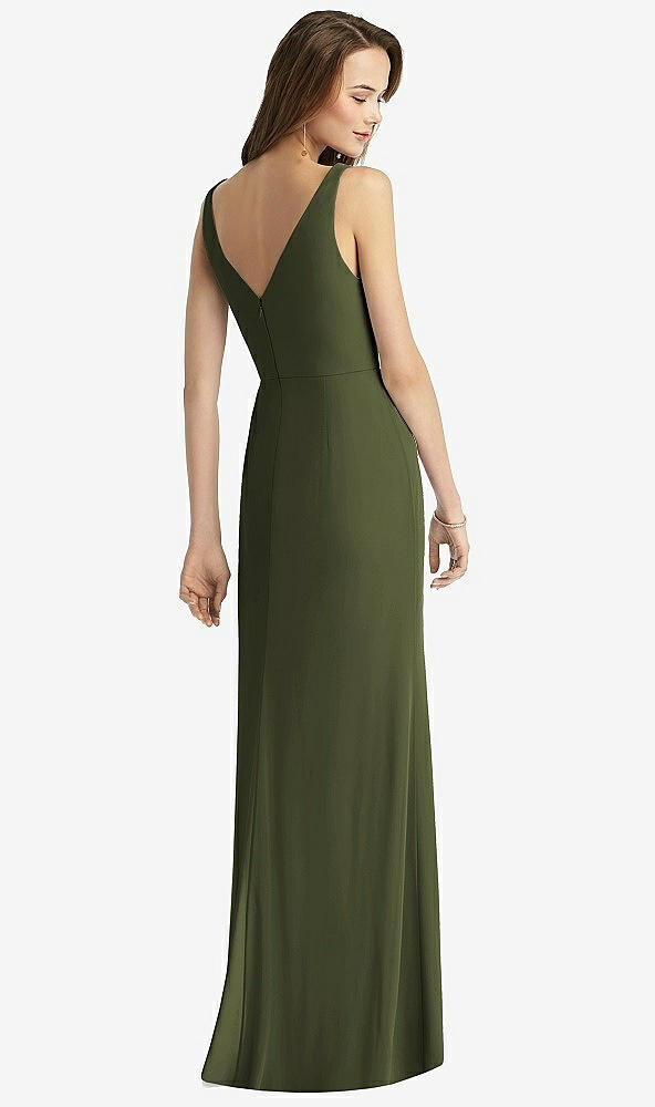 【STYLE: TH016】Sleeveless V-Back Long Trumpet Gown【COLOR: Olive Green】