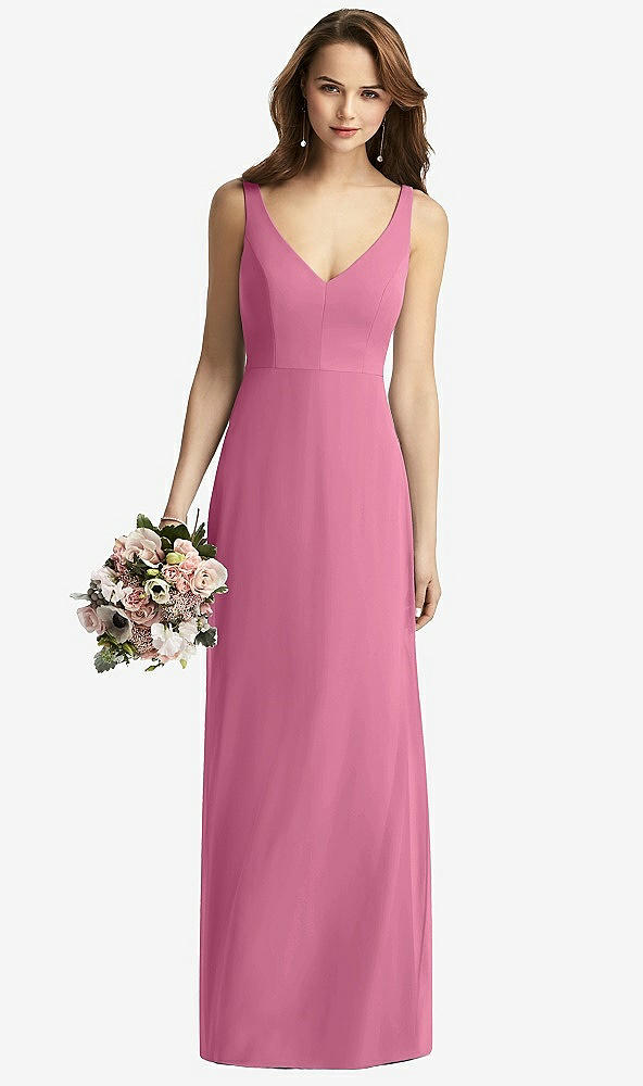 【NEW】【STYLE: TH016】ノースリーブ Vバック 長い トランペット ガウン【COLOR: Orchid Pink】【SIZE: 00-30W】