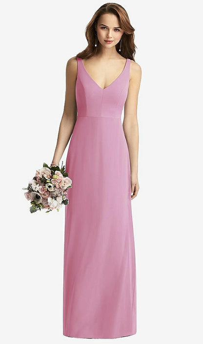 【NEW】【STYLE: TH016】ノースリーブ Vバック 長い トランペット ガウン【COLOR: Powder Pink】【SIZE: 00-30W】