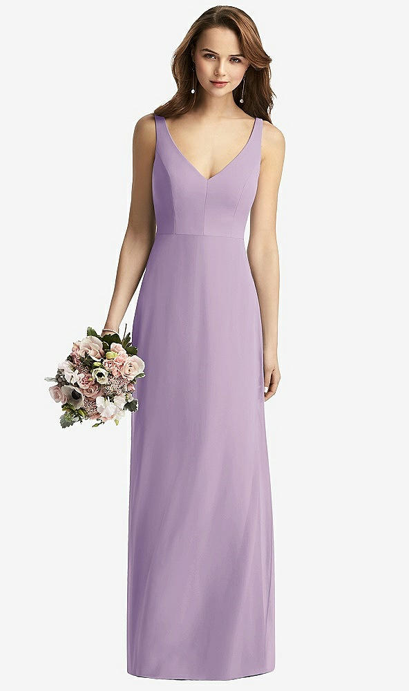 【NEW】【STYLE: TH016】ノースリーブ Vバック 長い トランペット ガウン【COLOR: Pale Purple】【SIZE: 00-30W】