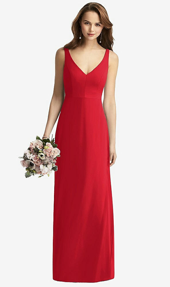 【NEW】【STYLE: TH016】ノースリーブ Vバック 長い トランペット ガウン【COLOR: Parisian Red】【SIZE: 00-30W】