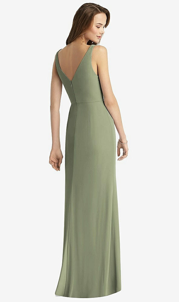 【STYLE: TH016】Sleeveless V-Back Long Trumpet Gown【COLOR: Sage】