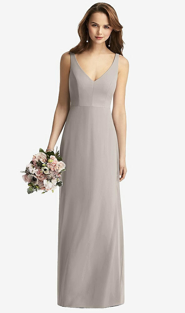 【NEW】【STYLE: TH016】ノースリーブ Vバック 長い トランペット ガウン【COLOR: Taupe】【SIZE: 00-30W】