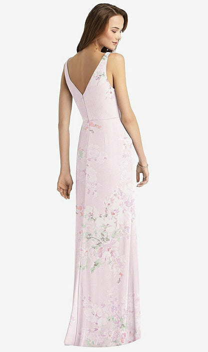 【STYLE: TH016】Sleeveless V-Back Long Trumpet Gown【COLOR: Watercolor Print】