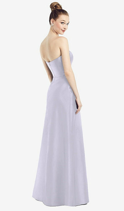 【NEW】【STYLE: D774】ストラップレス ノッチ サテン ガウン ポケット付き【COLOR: Silver Dove】【SIZE: 00-30W】