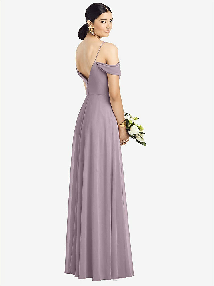 【NEW】【STYLE: 1526】コールドショルダー Vバック シフォン マキシ ドレス【COLOR: Lilac Dusk】【SIZE: 00-30W】