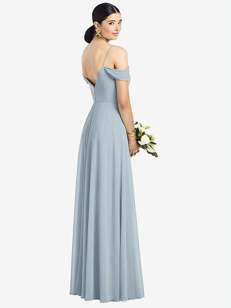 【NEW】【STYLE: 1526】コールドショルダー Vバック シフォン マキシ ドレス【COLOR: Mist】【SIZE: 00-30W】