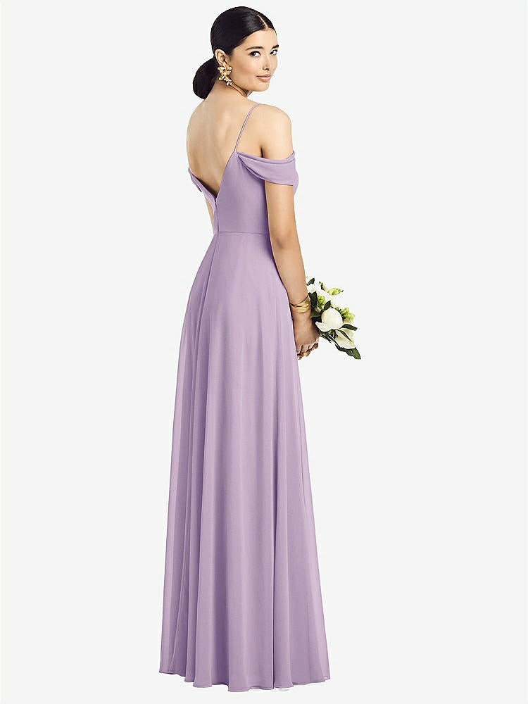 【NEW】【STYLE: 1526】コールドショルダー Vバック シフォン マキシ ドレス【COLOR: Pale Purple】【SIZE: 00-30W】
