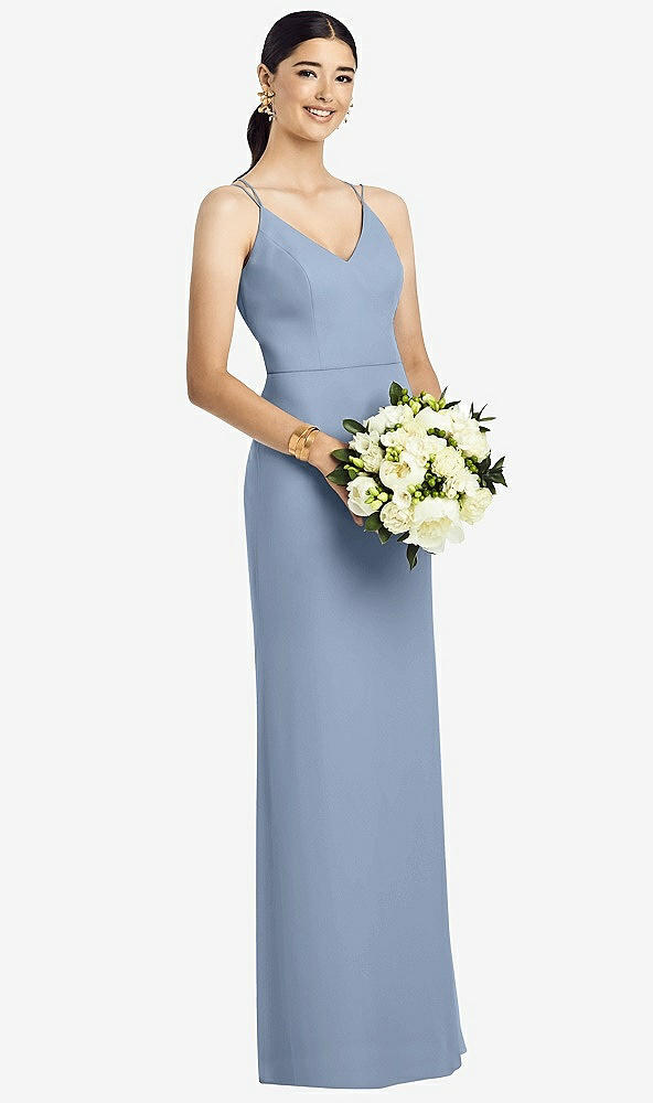 NEW】【STYLE: 1527】ドレープ ブルーソン 背面 シフォン マキシ ドレス【COLOR: Cloudy】【SIZE: 00-3 –  BridesmaidsJP