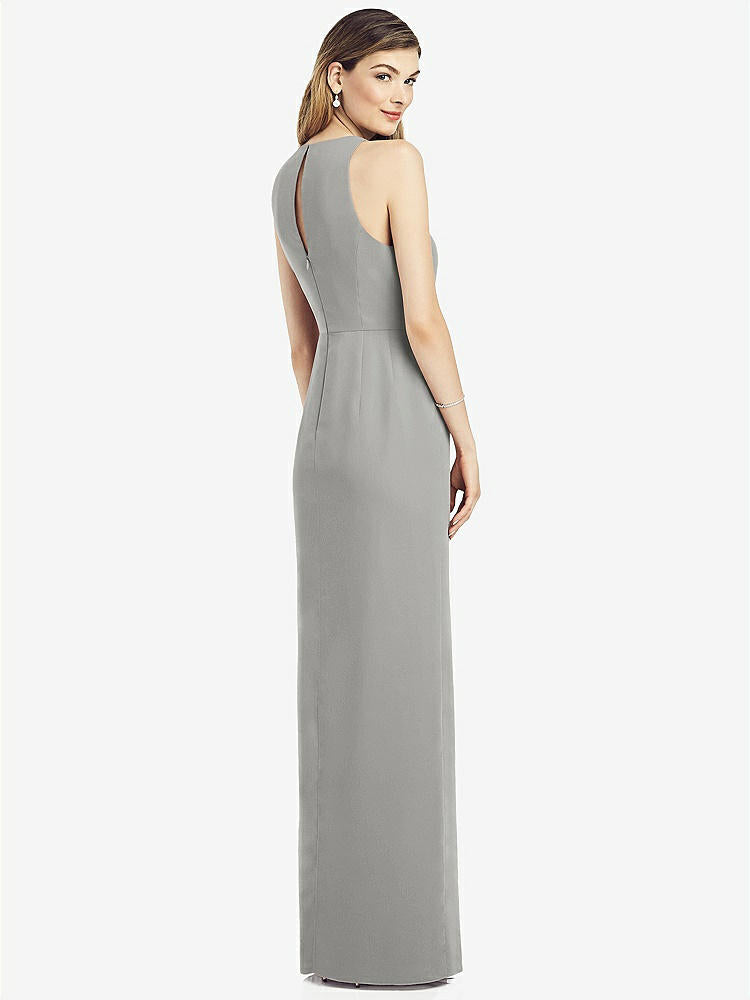 【NEW】【STYLE: 6818】ノースリーブ シフォン ドレス ドレープ フロント スリット【COLOR: Chelsea Gray】【SIZE: 00-30W】
