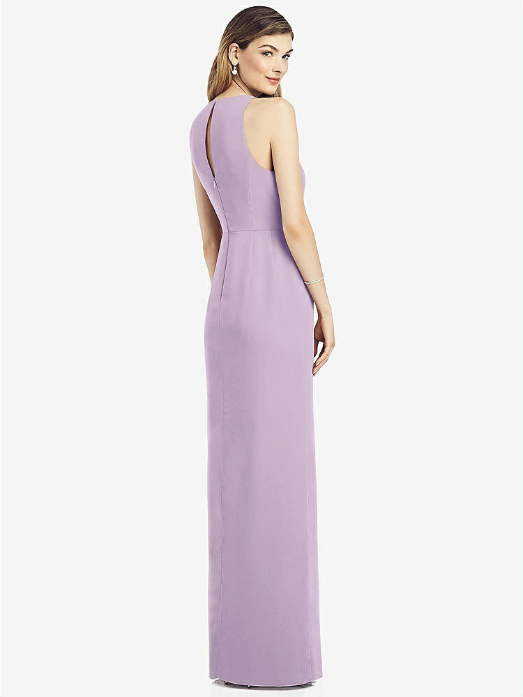 【NEW】【STYLE: 6818】ノースリーブ シフォン ドレス ドレープ フロント スリット【COLOR: Pale Purple】【SIZE: 00-30W】