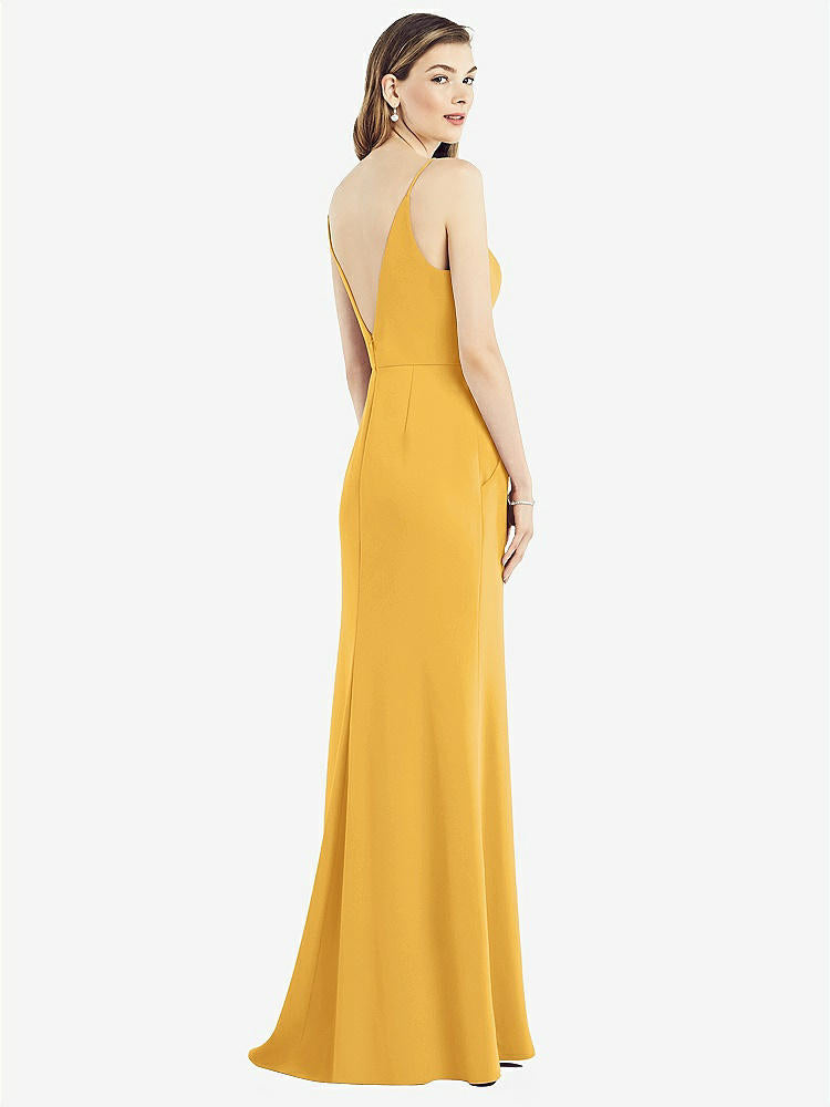 【NEW】【STYLE: 6824】Vバック スパゲッティ ストラップ マキシ ドレス ポケット付き【COLOR: NYC Yellow】【SIZE: 00-30W】
