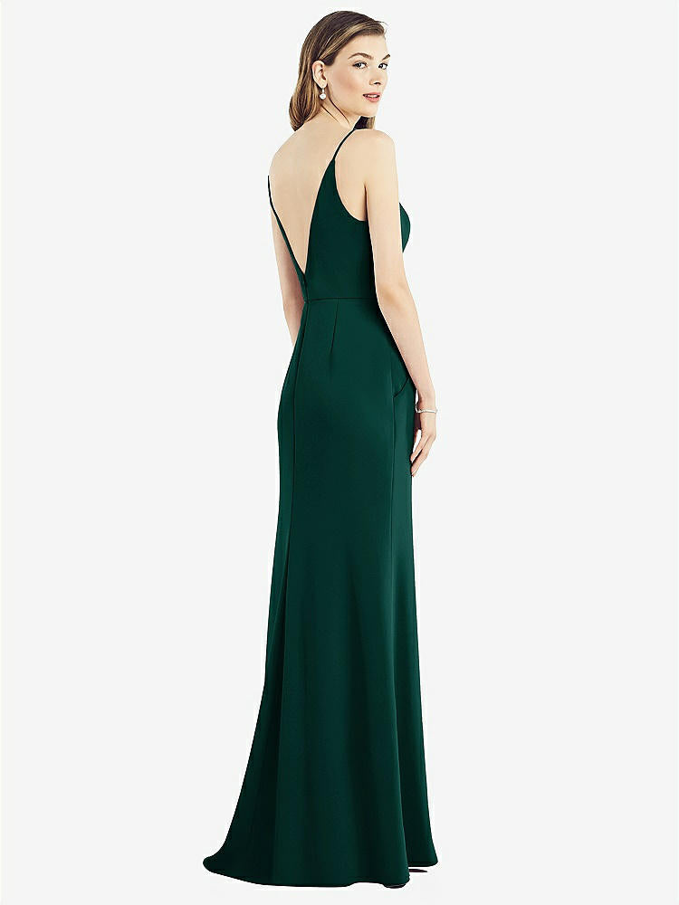 【STYLE: 6824】V-Back Spaghetti Strap Maxi Dress with Pockets【COLOR: Evergreen】