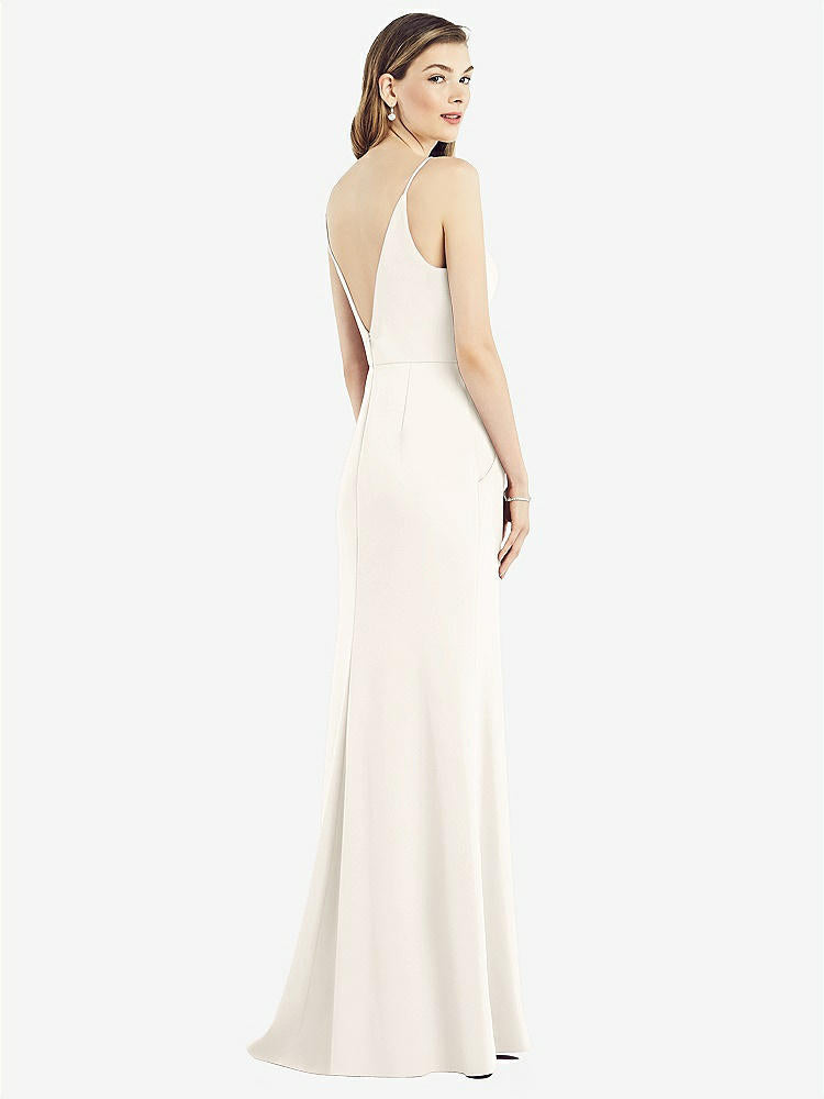 【NEW】【STYLE: 6824】Vバック スパゲッティ ストラップ マキシ ドレス ポケット付き【COLOR: Ivory】【SIZE: 00-30W】