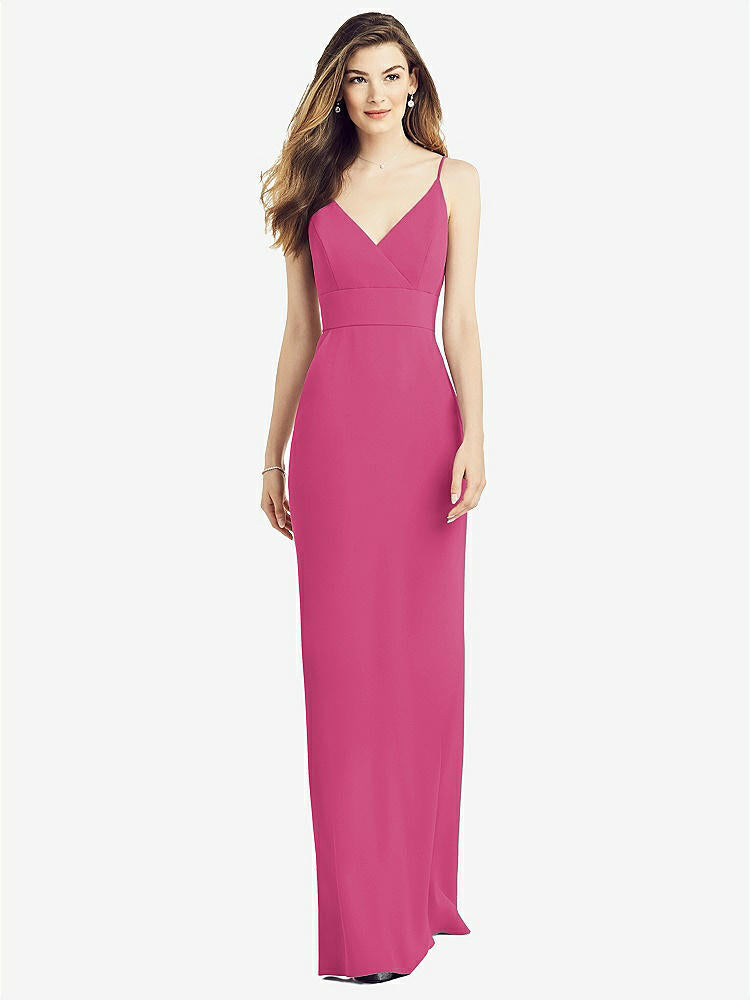 【NEW】【STYLE: 6824】Vバック スパゲッティ ストラップ マキシ ドレス ポケット付き【COLOR: Tea Rose】【SIZE: 00-30W】